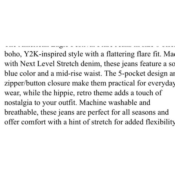 American Eagle Womens Festival Flare Jeans 12 Next Level Stretch Boho Y2K style - Picture 9 of 13